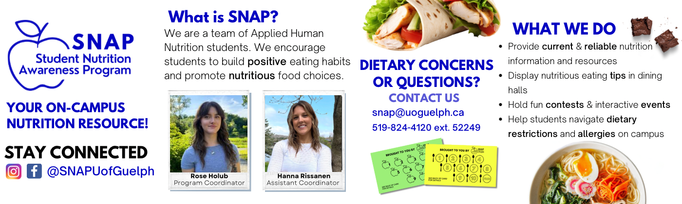 A graphic highlighting Student Nutrition Awareness Program (SNAP)