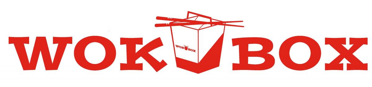 Wok Box Logo with a picture of a take out box and chopsticks